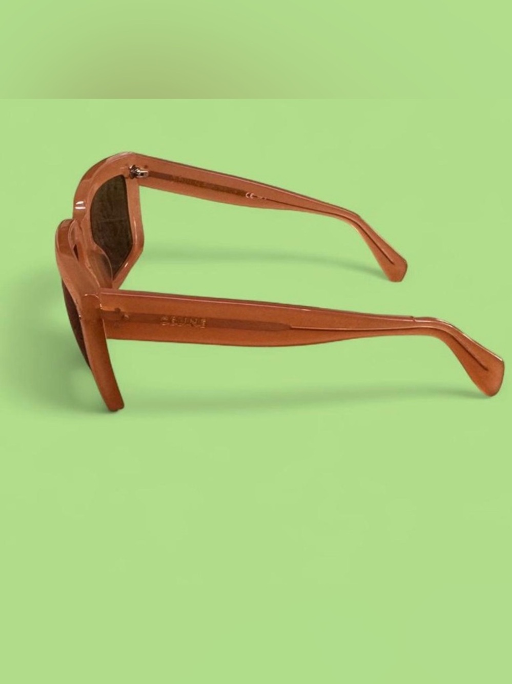 Celine Brown Square Oversized Sunglasses with Dark Lenses - Picture 5 of 5